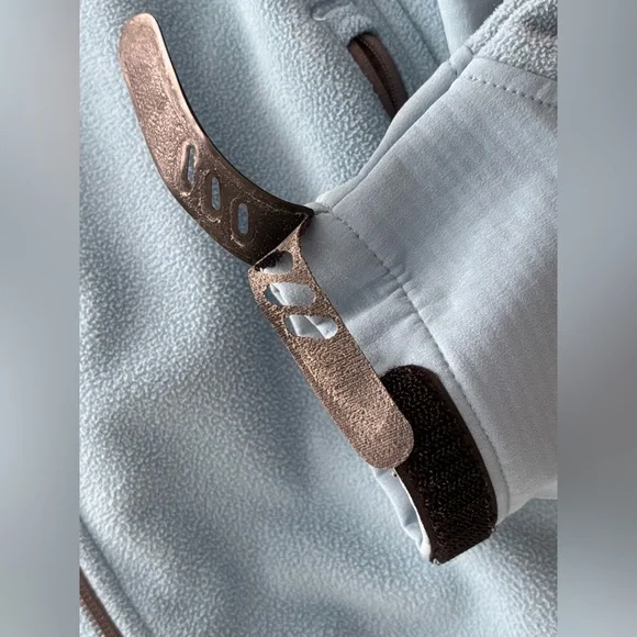 Lands End Women’s Full Zip Mock Neck Zipper Pocket Fleece Windcheck Jacket L - Picture 8 of 11